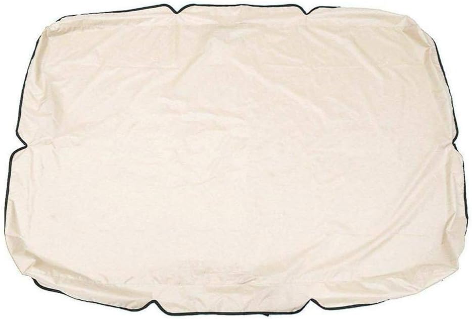 Asiacreate Patio Swing Canopy Cover Set - Swing Replacement Top Cover + Swing Cushion Cover for 3 Seat Swing Waterproof Covers,76"x49"x5.9",Beige