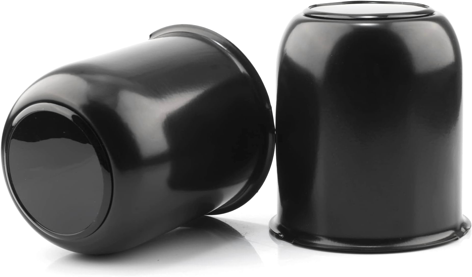 2Pcs 3.19inch Trailer Wheel Center Caps Push Through 3.19" Bore 3.78" Tall Hub Cap for Truck SUV RV Wheel Rim, High Gloss Black Wheel Cover