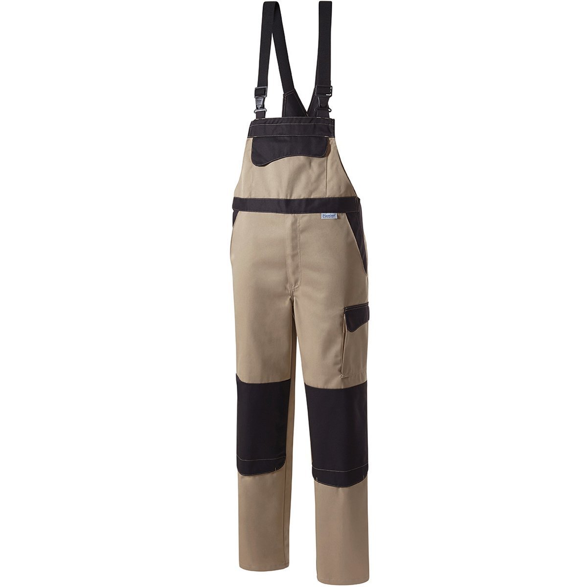 PIONIER 3044 – 46 "Wave de color trabajo peto, Beige/Negro, tamaño 46