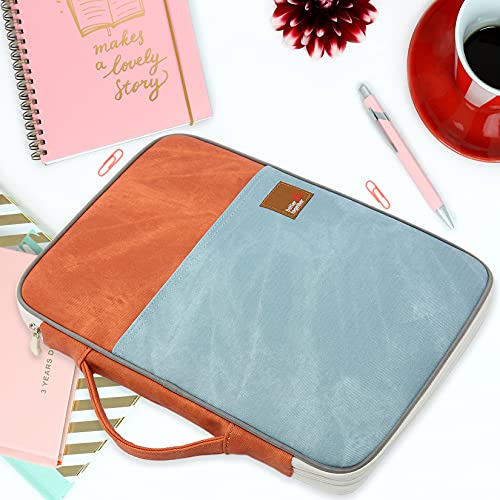 Mygreen Pu Leather Universal A4 Document Bags Portfolio Organizer- Waterproof Travel Gear Organizer Zipper Case/Document File Bag For Notebooks, Pens, Document Yellow With Grey #TOP6