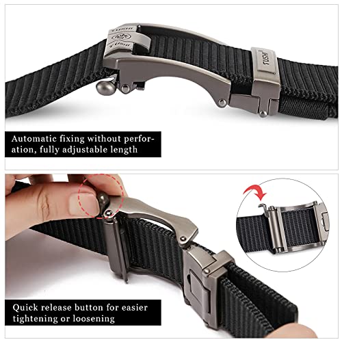 Ratchet Belt Men Nylon Web Belts Automatic Slide Buckle Quick Release Fully Adjustable Work Belt Casual Outdoor3