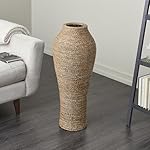Deco 79 Seagrass Handmade Decorative Vase Tall Wrapped Centerpiece Vase, Vase for Home Decoration 12" x 12" x 31", Brown - Image 3
