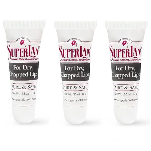 Superlan - Bálsamo labial orgánico de lanolina para labios secos, agrietados y agrietados por Superlan - Hidratante labial natural con lanolina