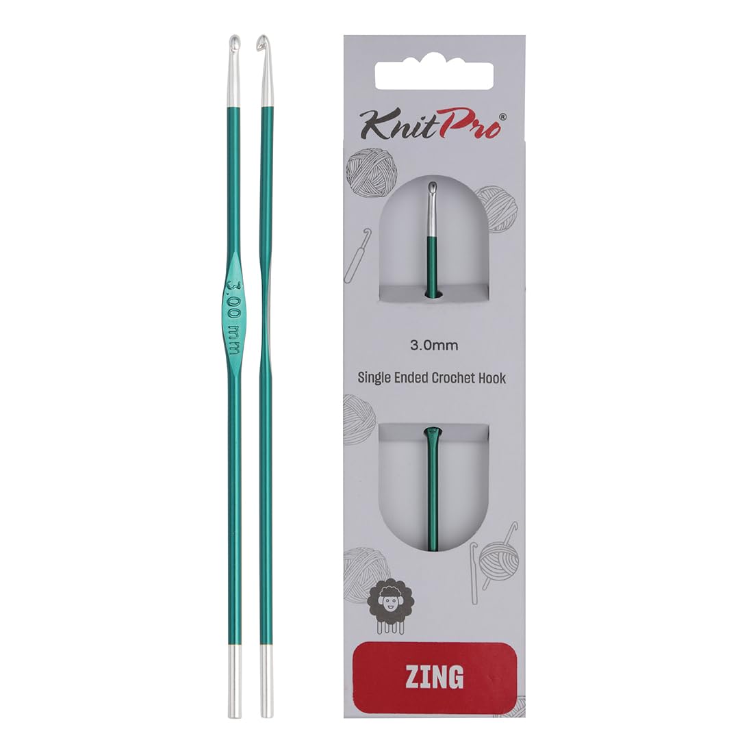 KnitPro Zing Single-Ended Crochet Hook | 3.00mm