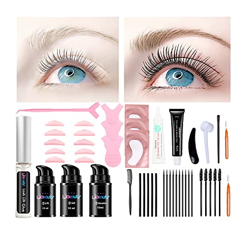 Libeauty Black Hair Color Kit, Brow Lamination Kit, Lash Lift Kit, Voluminous Color Make Lash Lifted and Black