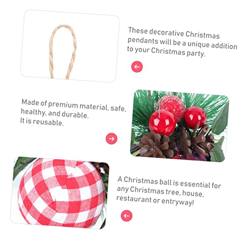 Bestoyard 30 Pcs Christmas Balls Christmas Decor Plaid Ball Ornament Christmas Ball Pendant Festival Hanging Bauble Xmas Berry Balls Christmas Supplies Christmas Pendant Cotton Delicate #TOP3