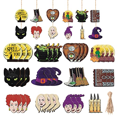 Halloween Witch Character Wooden Hanging Ornament