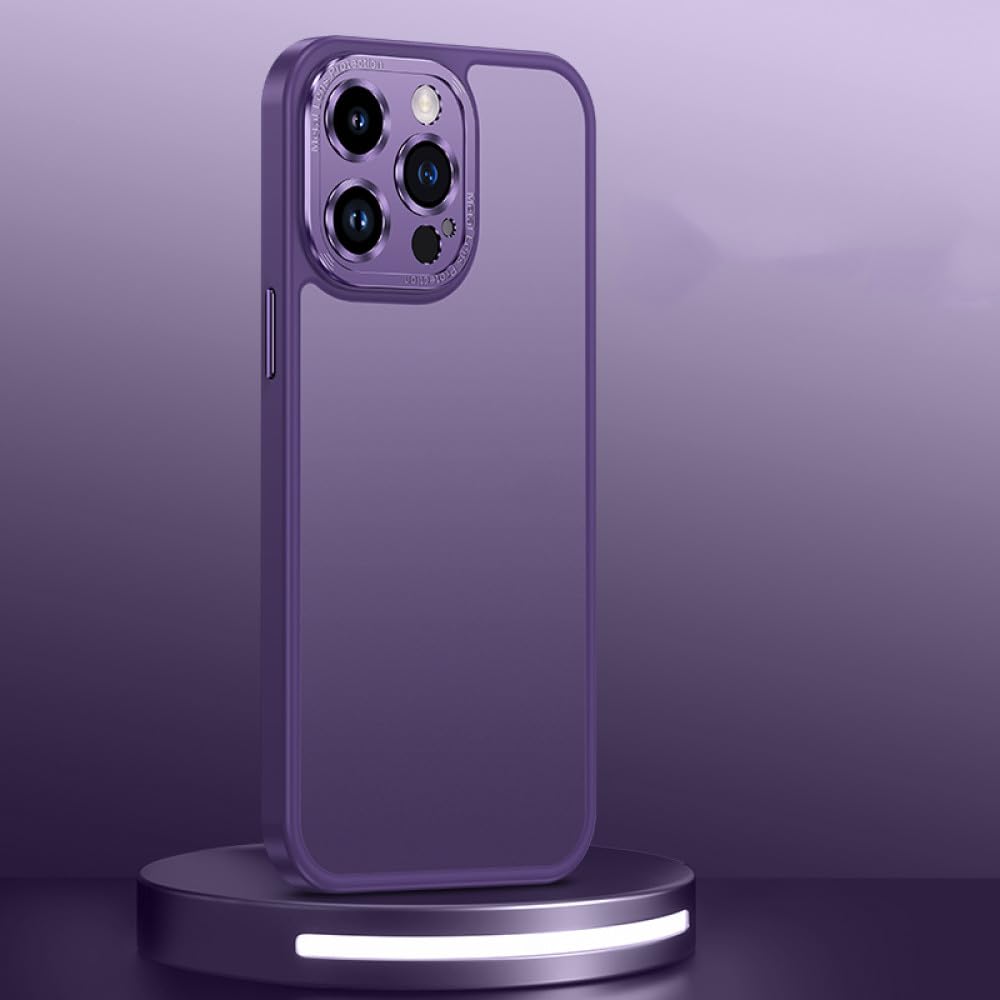 Housse de protection d'objectif pour iPhone 14 13 12 Pro Max étui rigide armure mate violet - 7