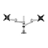 ViewSonic LCD-DMA-001 Monitor Desk Mounting Arm for 2 Monitors up to 24 Inches Each, VESA Compatible, Full Ergonomic Adjustability, 2-in-1 Mounting Base, and Built-in Cable Management