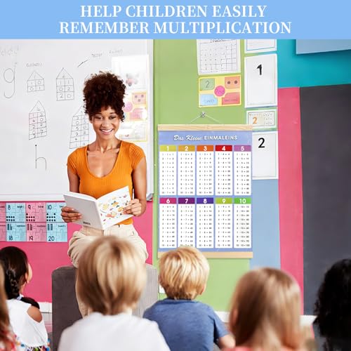 Flying Pottery 1x1 Lernen Poster, Einmaleins Trainer Poster, Einmaleins Lernen Tabelle für Rechenhilfe Lernposter Grundschule, Multiplikationstabelle für Zuhause und Klassenzimmer
