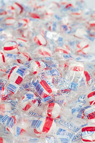 Stewart Old Fashioned Peppermint Flavored Pure Sugar Candy Puff Balls - Individually Wrapped Candy Snack, Fat-Free, Cholesterol-Free, Gluten-Free, Made In The Usa - 96Oz Tub #TOP4