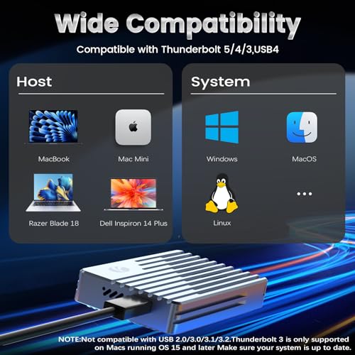Boîtier NVMe M.2 2280 VCOM haute vitesse compatible Thunderbolt 5 - 4