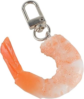 Imitation Food Keychain Fried Chicken Leg Nuggets Wing Keychain for Handbag Purse Car Accessories-B shrimp
