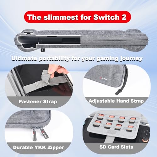 Image of RLSOCO Slim Case for Nintendo Switch 2 Game Console with 8 Game Card Slots - Grey (Case Only)