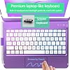 HOTLIFE Case with Keyboard for iPad 10.2,Touch Trackpad Keyboard Case for iPad 9th Generation/8th/7th Gen, 10 Corlor Backlit - 360 Rotatable Protective Cover with Pencil Holder (Deep Purple)
