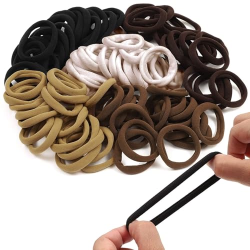 Coleteros de algodón sin costuras, elásticos altos, sin pliegues, metal, coleta, accesorios, mujer, niña, 5 colores, blanco, negro, lazo rojo (bronce, talla única)