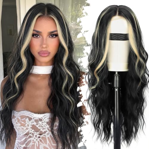 Eawwii Wigs for Women, 26 Inch 4x1 Lace Glueless Wavy Wig