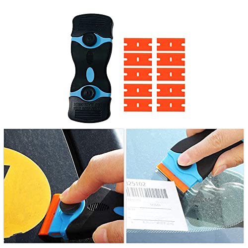 Glass Ceramic Hob Scraper Plastic Scraper Double Edged Safety Cleaning Tool for Removing Dirt from Glass Tiles(Blue) - Image 6