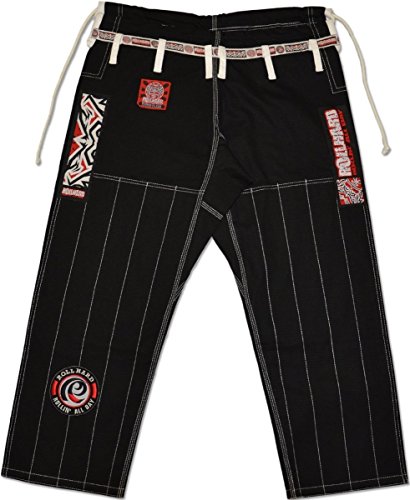 ROLL HARD Brazilian Jiu Jitsu Ripstop Gi Pants Black (A3)