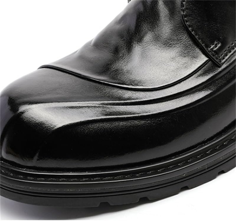 Men's Casual Business Shoes Slip-on Embossed Loafers Dress Shoes Low-top Round Toe Flat Bottom Comfortable Non-Slip Oxford Shoes for Men
