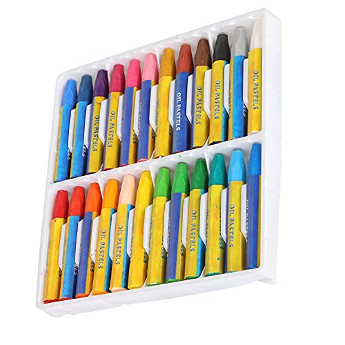 Haofy Juego de Pastel Al óleo, Crayón de Pintura de Graffiti Aceitoso de Mezcla Suave, 12-36 Pastel Al óleo para Ilustración, Diseño, Bocetos y Retratos (Nuevos 24 colores (en caja))