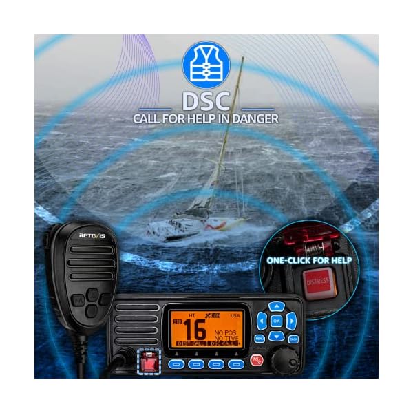 Retevis RA27 Fixed Mount Marine Radio with GPS,Waterproof IP67,Triple