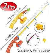 CozyBomB Magnetic Fishing Toy Pole 2 Pack for Replacement - No Fishes are Included - Bathtime Car...