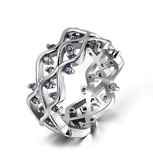 Bijoux de bague améthyste pour femme engagement et grand mariage