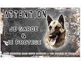 Panneau Chien personnalisée Malinois Champion - pré perforée et vis données. De 30 à 15 cm