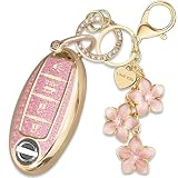 Yekoubo Sakura Flower Key Fob Cover for Nissan Pathfinder 4-Button Pink