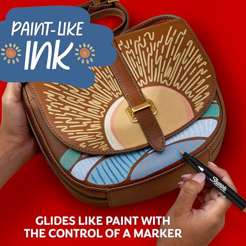 Image of Sharpie Creative Marker Acrylic Paint Pens | Water-Based Paint Markers | No-Bleed Ink Writes on Most Surfaces | Bullet Tip | Crafting & Art Supplies | Warm Tones | 5 Count