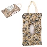 Gesteppter Feuchttücher Tasche, Klassisches Blumenmuster Tragbare Feuchtes Toilettenpapier Tasche mit Trageschlaufe für Zuhause Auto und Kinderwagen(Grün)