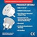 OREI American USA To European Plug Adapter – Type E/F Schuko Plug Adapter - Use in Germany, France, & More - CE Certified – For Mobile, Laptop & Camera Chargers - 6 Pack