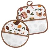 Presine da Cucina da ricamare a punto croce, Set da 2 Pezzi presine da cucina con tela aid...