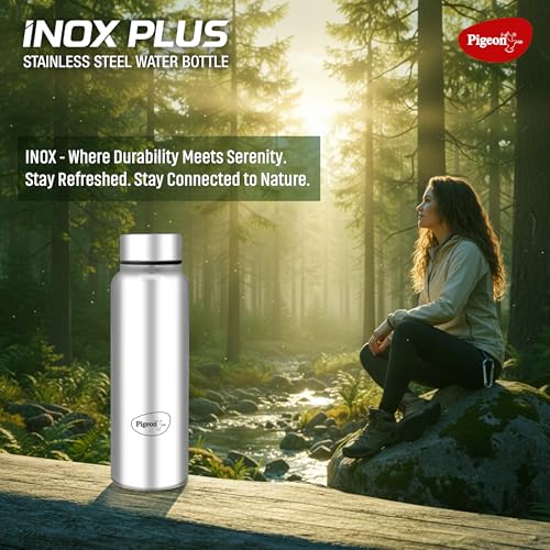Image of Pigeon by Stovekraft Inox Plus Stainless Steel Drinking Water Bottle 700 ml - Silver (1 year Warranty)