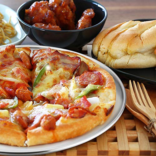 Teamfar Pizza Pan, 10 Inch Pizza Pan Stainless Steel Pizza Oven Pan Tray Round Pizza Baking Pan, Healthy & Durable, Dishwasher Safe & Easy Clean #TOP6