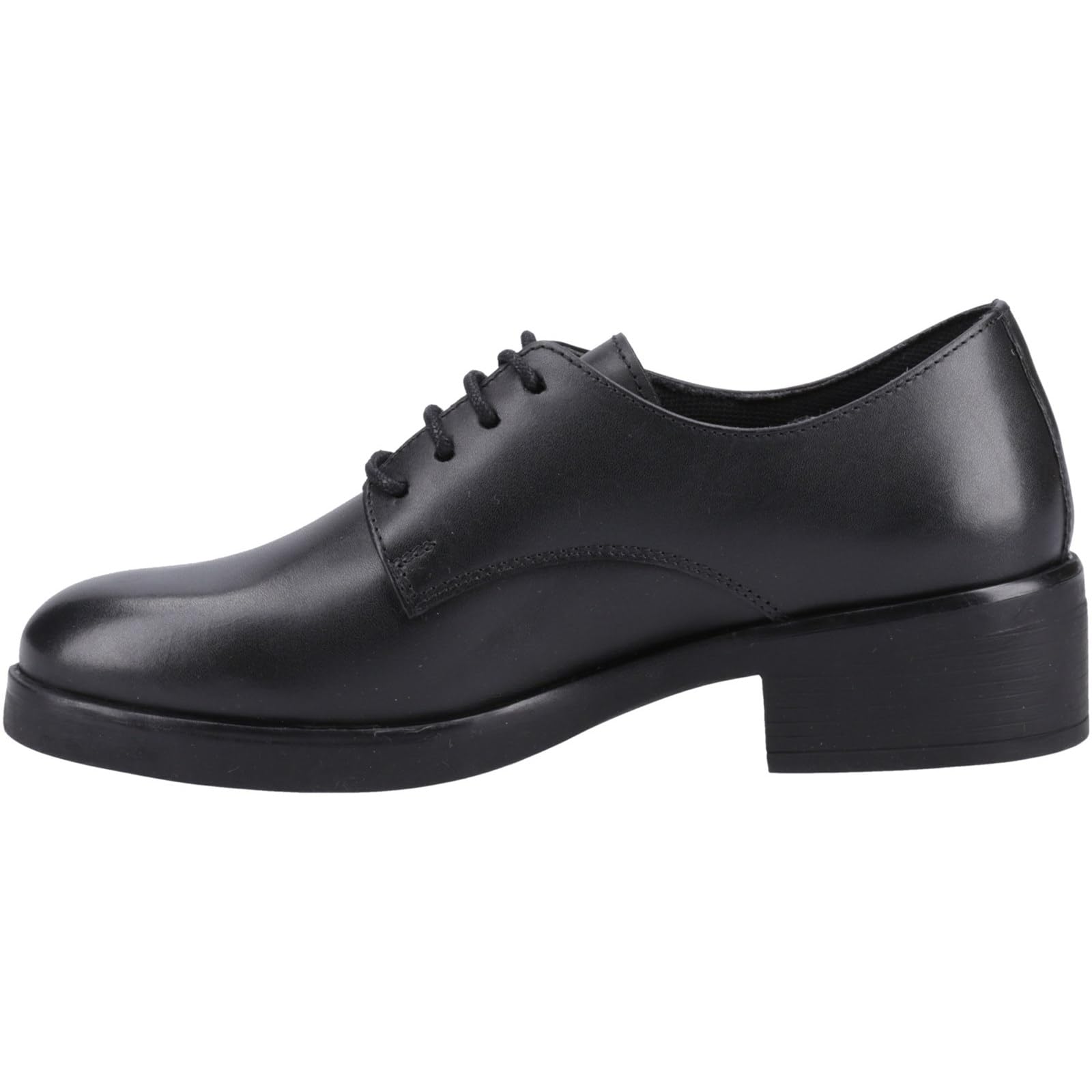 Hush Puppies Girls Black 'S Anastasia Leather School Shoes  Uk 4 Older Kids
