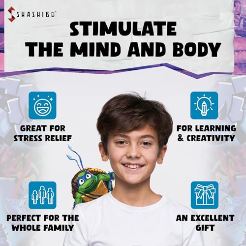 Image of Shashibo Teenage Mutant Ninja Turtles Magnetic Puzzle Cube, Fidget Toy | 100+ Possible Shapes, Stress Relief Fidget Toy For Adults & Kids, Fun Shape Shifting Puzzle Box For All Ages