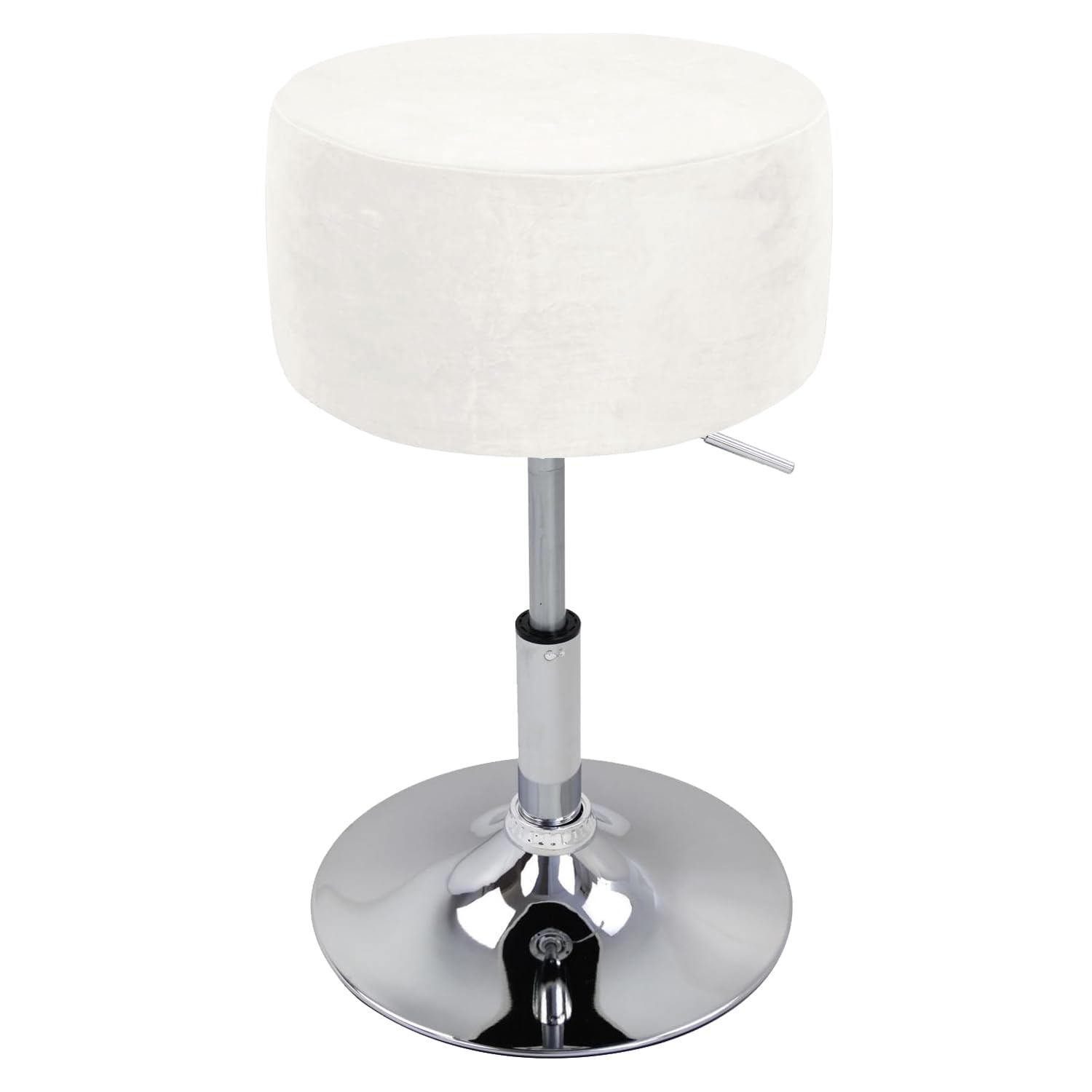 XGANGM Round Velvet Stool Cover Diameter 33.5cm/13.2in H 17cm/6.7in Kitchen Stretch Bar Stool Covers Slipcovers Round Swivel for Dining Room Counter Bar Chair Stool,White,1PC 34x14 cm