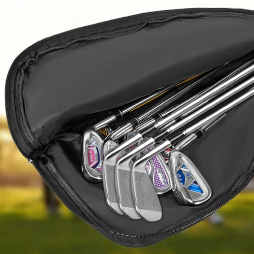 AKOZLIN Tragbare Golfschlägertasche mit Tragegriff und Schulterriemen Zusammenklappbare Golfschlägertasche Golf Tasche für 8-10 Golfschläger für Golfschläger/Reise