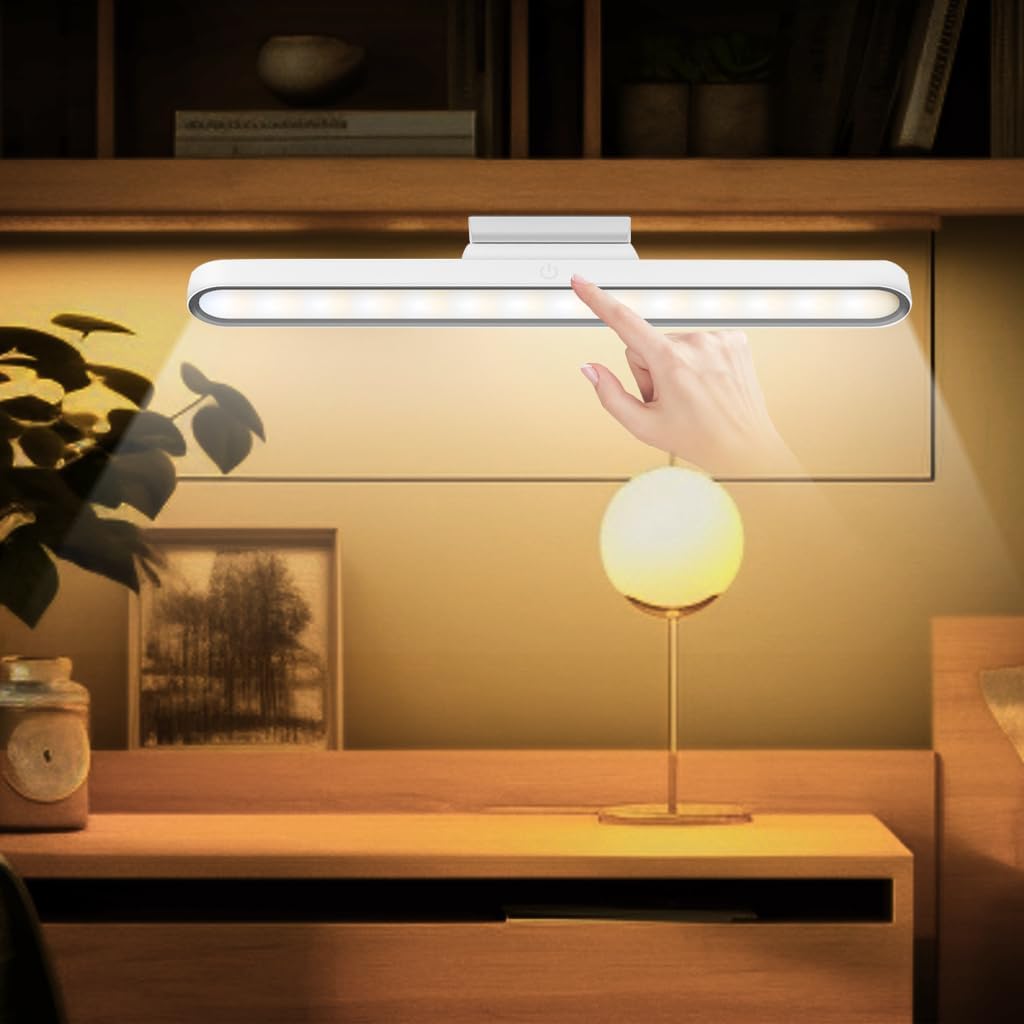 Magnetic LED Light Bar | Dimmable Table Desk Lamp with Touch Control | Rechargeable Study Light with 3 Color Modes | Cabinet Lights Battery Operated for Kitchen, Wardrobe Cupboard (Touch)-image-47