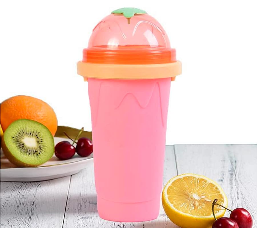 Slushy Maker Silikon Cup inkl. Strohhalm-Löffel 300ml | Magic Eisbecher für Slush Eis | Frozen Slush Maschine | Cooling Magic Cup | Slush in Sekunden | Slushy Becher für Kinder und Erwachsene (Pink) – Bild 5