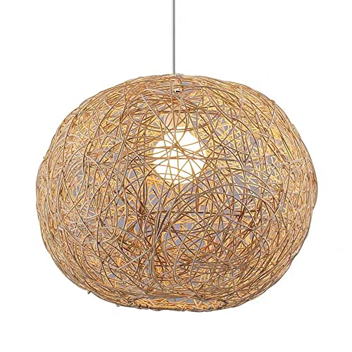 Lustre nid d'oiseau en rotin fait main pour éclairage intérieur de salon