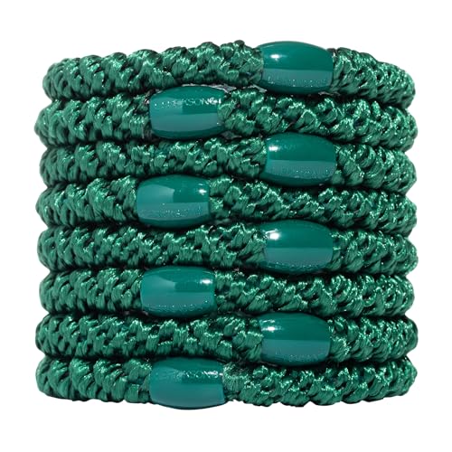 Image of L. Erickson Green Grab & Go Ponytail Holders, 8 Pack, Hunter