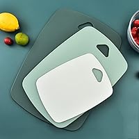 Vista 9 de Juego de 3 tablas de cortar para cocina, tablas de cortar de plástico, tablas gruesas para carne, verduras, frutas, con mango de fácil agarre, aptas