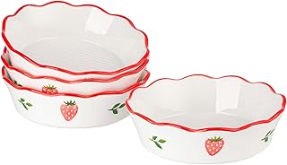 Ceramic Strawberry Pie Pans Set of 4