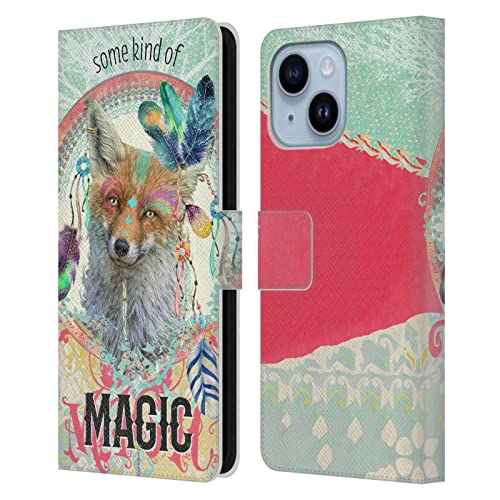 Étui portefeuille Renard Boho en cuir Duirwaigh pour Apple iPhone 14 Plus