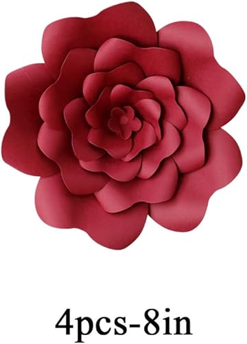 Miniatura 4 de YLY's love 4 flores de papel 3D gigantes para decoración de fiestas, bricolaje hechos a mano para telón de fondo de boda, despedida de soltera, baby