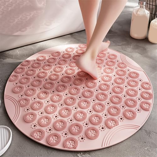 Tapis de bain rond antidérapant de 60 cm pour sécuriser la douche