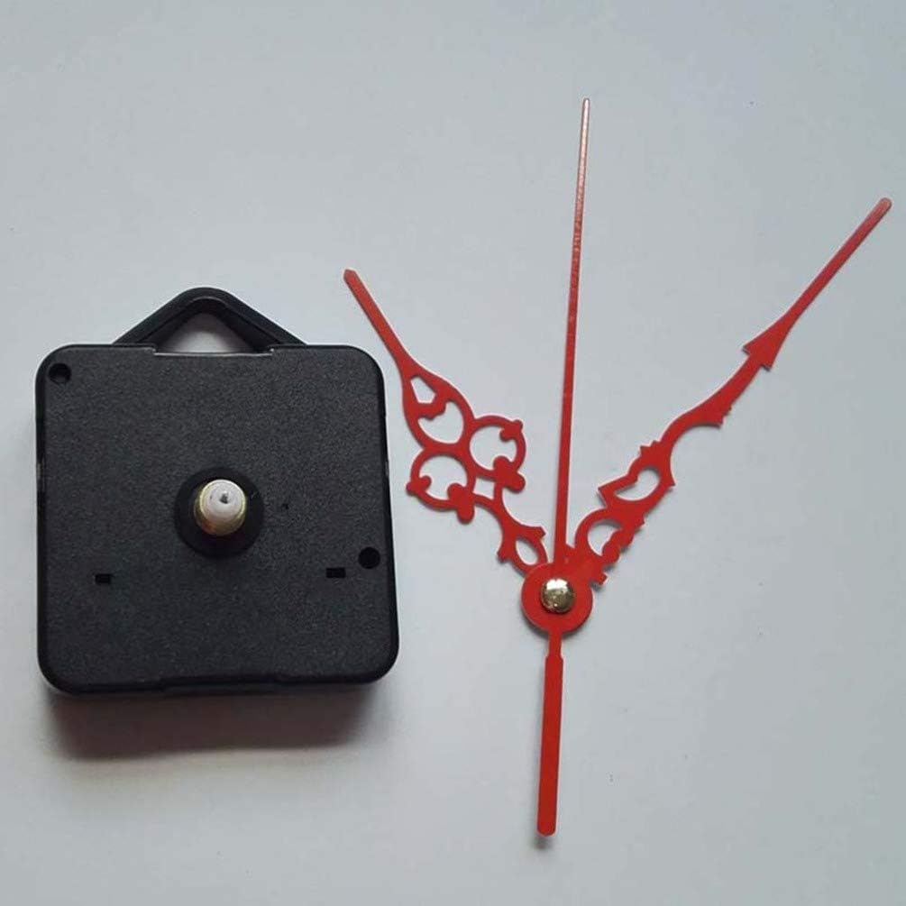 Red Wall Clock Movement Kit Mute Clock Mechanism Needle Movement DIY Wall Mount Clock Accessories for Home Hotel (Without Battery)